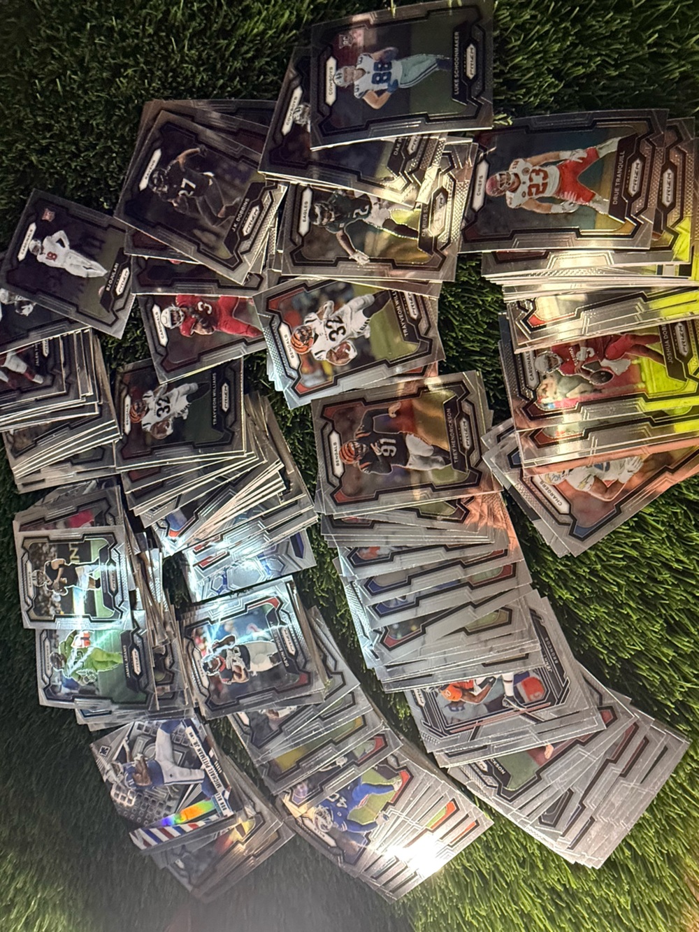 Panini Prizm Football Card Lot Mixed Years Approx 200+ Cards Silver